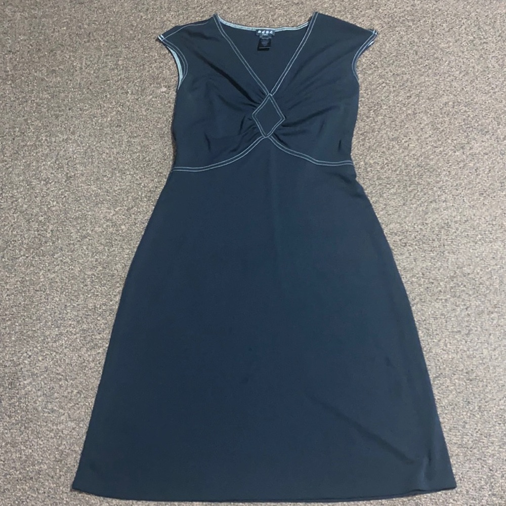 Cute black dress with white stitching